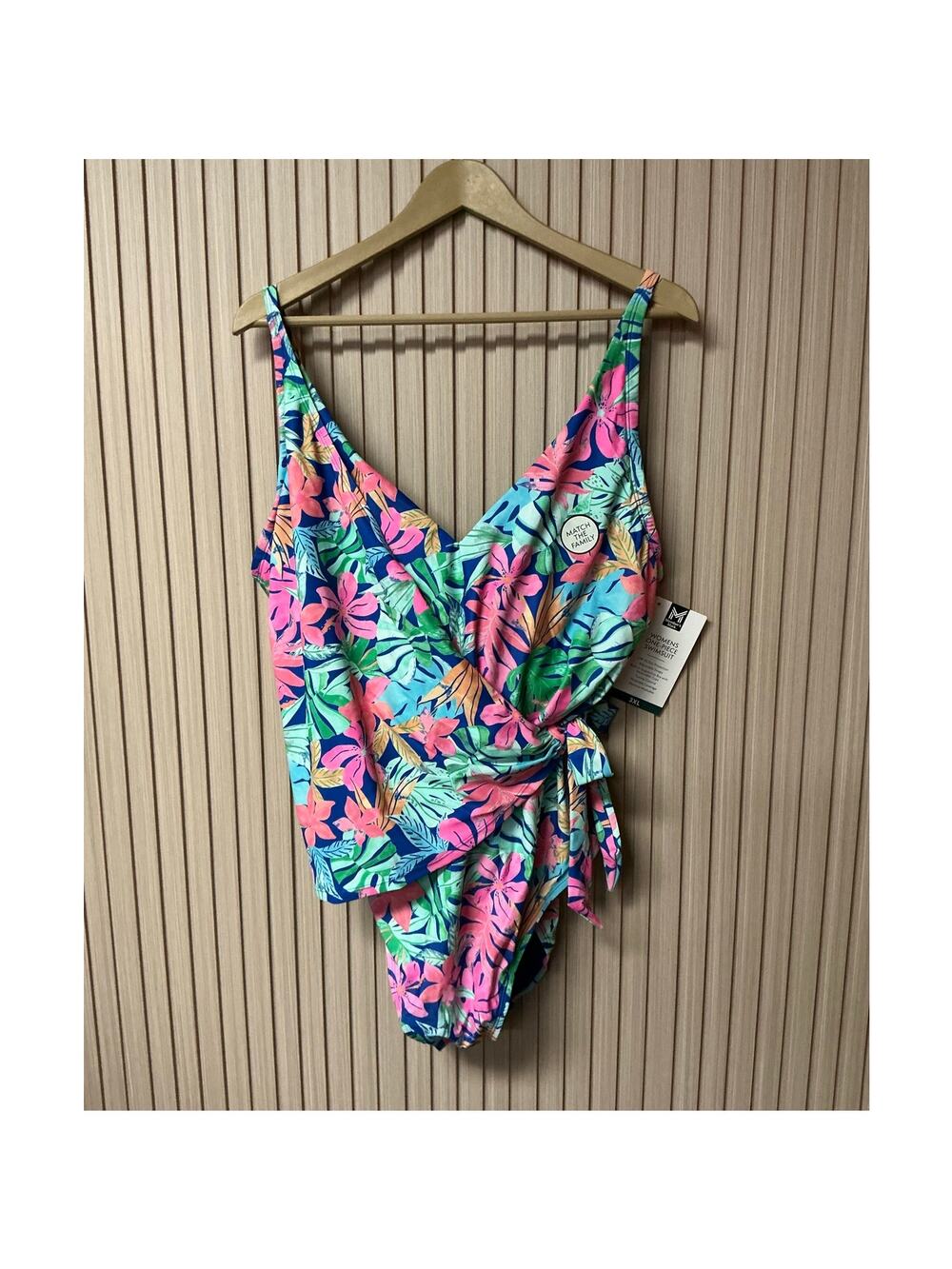 Member's Mark Tropical Floral One-Piece Swimsuit Women's Size 3XL UPF 50